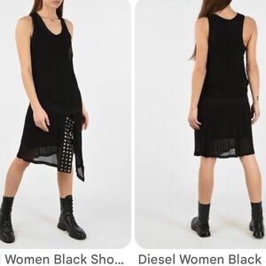 Diesel KNEE LENGTH D-LENYNE-ALE ASYMMETRIC DRESS WITH PETTICOAT